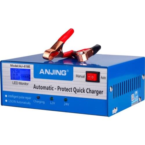 1pc Pulse Repair Car Battery Charger130V-250V200AH12V24V Full Automatic Battery Charger Motorcycle Car Fast Charging LED Monitor