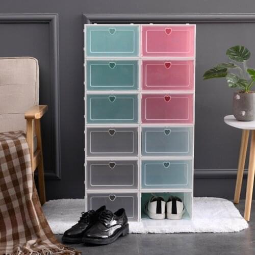 1PC Transparent Cover Drawer Case Storage Boxes combination cabinet Shoe Box Organizer Container Home Office Plastic Stackable