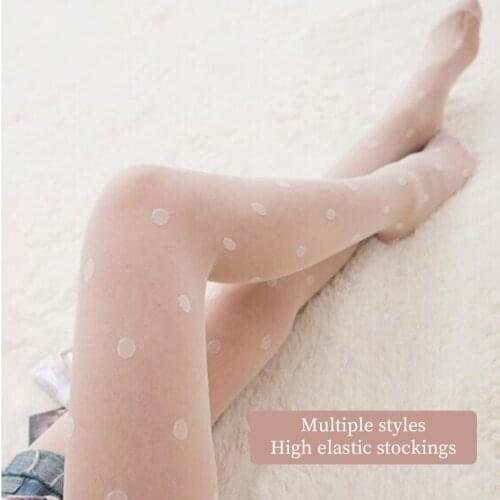 1PC Sexy Women Pantyhose Tights Summer Nylon Polka Dot Print Stocking Seamless Fishnet Mesh Female Hosiery Hot Sale Fits 40-55kg