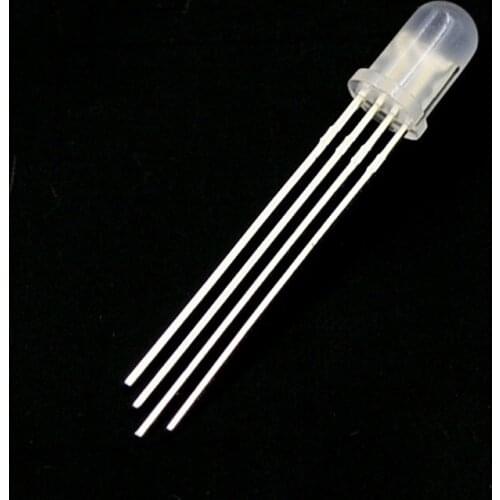 100pcs/lot 5mm RGB LED Common Anode 4 Pins Tri-Color Emitting Diodes f5 RGB Diffused