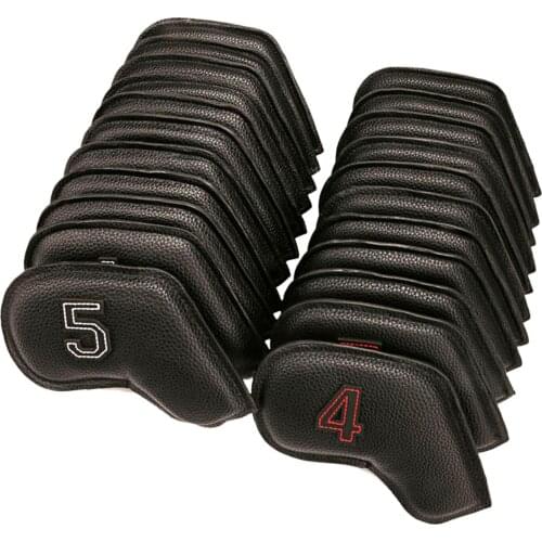 11pcs/set Waterproof Golf Club Iron Cover Protective White Letter Headcover