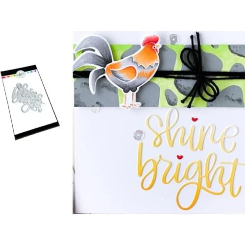 2021 New Arrival Shine Bright Words Metal Cutting Dies Scrapbooking Craft Die Cut Stencil Card Making Mould Sheet Decor Template