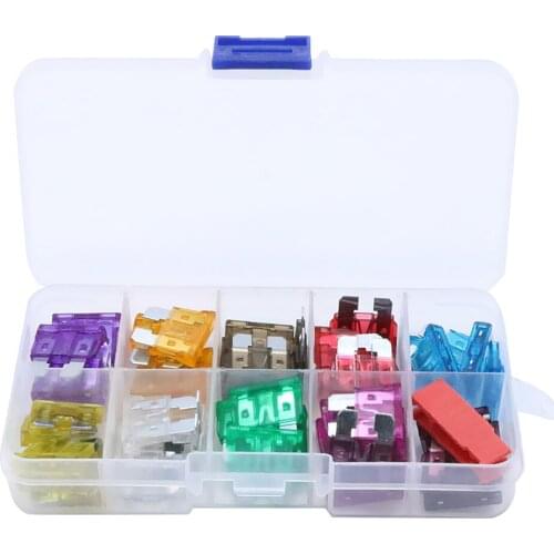 50pcs Automotive ATO ATC Blade Fuses 3A 5A 7.5A 10A 15A 20A 25A 30A 35A 40A