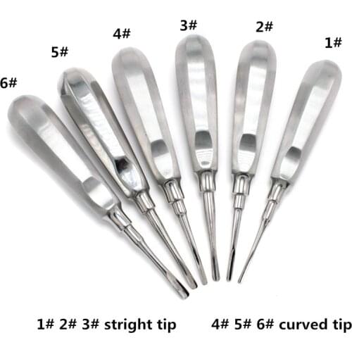 Free Ship 1Pcs Dental elevator Stainless Steel Tooth Elevator Dentist Tools Stright Curved Root Elevator Dental Lab Instrument