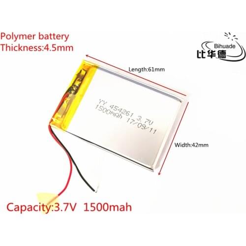 Free shipping 3.7V polymer battery 454261 1500MAH widely used in tablet PCs mobile power