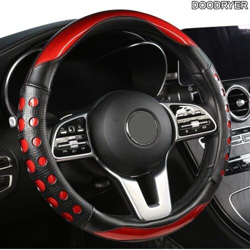 DOODRYER Geely Carbon Fiber Leather Car Steering Wheel Cover For Geely CK EC7 EC8 MK CK2 GC9 GC6 emgrand 7 X7 ec7 atlas MK