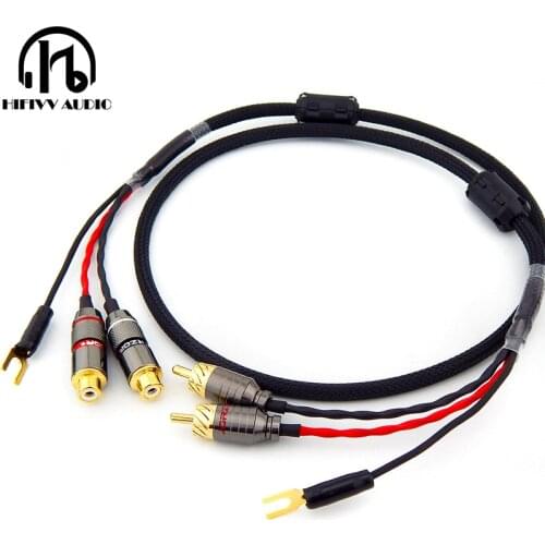 Hi end audio rca cable male RCA to female RCA signal cable of LP Vinyl Record player amplifier chassis Gold Plated connector