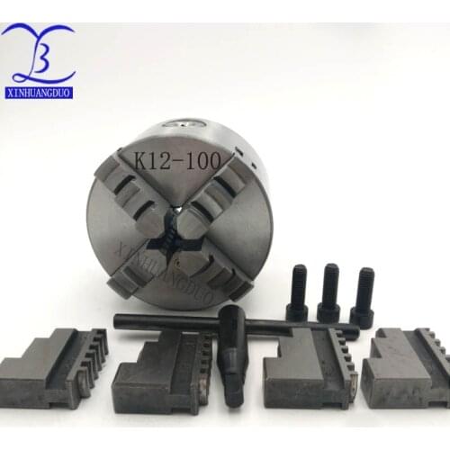 K12-100 four jaws self-centering chuck 100mm machine tools collet lathe HardenedSteel chuck