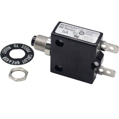 2 pcs KUOYUH 98 series14A Manual Reset Thermal Overload protector switch 3A-50A straight screw pin Mini Circuit Breaker