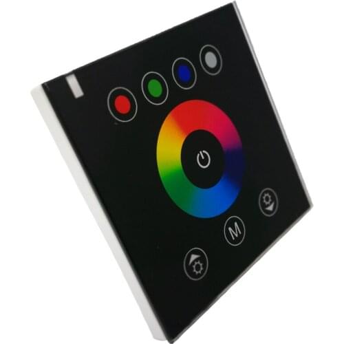 Led RGB RGBW Strip Controller DC12V 4A 4 Channel Output Temper Glass Panel Touch Screen Dimmer Wall Light Switch Tape 4 Channel
