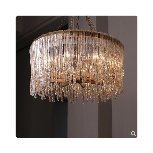 French icicle chandelier villa living room hotel club lobby restaurant glass crystal creative engineering lamps