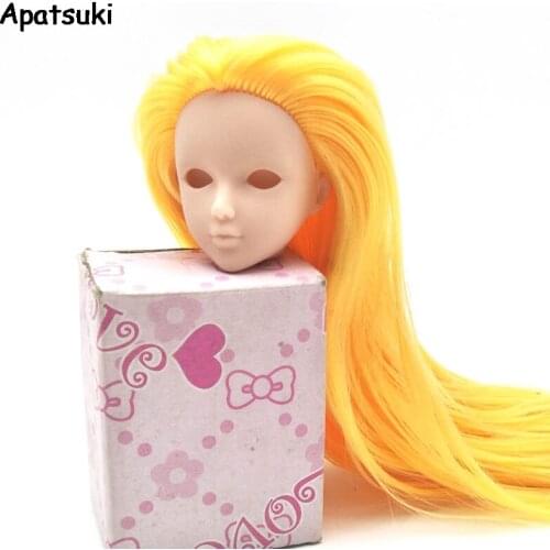Soft Practice Makeup DIY Doll Head For Barbie Doll Golden Long Hair Heads For 1/6 BJD Dollhouse Practicing Head Without Eye
