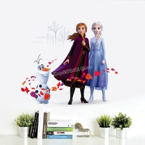 Disney Frozen 2 Aisha Anna Snow Treasure Wall Stickers Living Room Bedroom Self-adhesive Removable Decorative Sticker Decor Gift