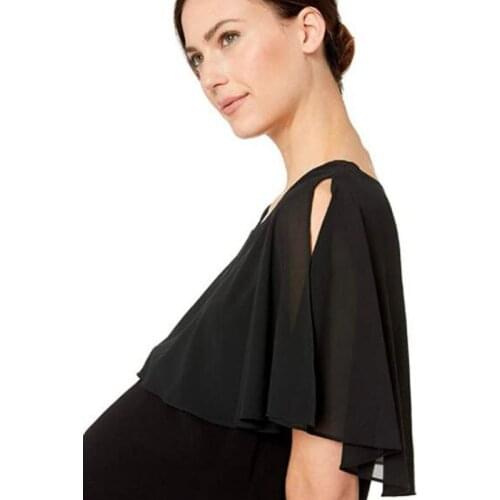 New Arrival Fashion Cute Black Chiffon Ruffles Feeding Dress Casual Maternity Short-sleeve Nursing Dress Womens Clothing 2021