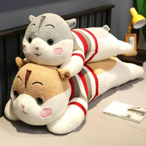 130cm Lovely Lying Hamster Plush Toys Soft Cotton Stuffed Pillow Cushion Animal Cloth Mouse Doll Baby Birthday Kids Gift