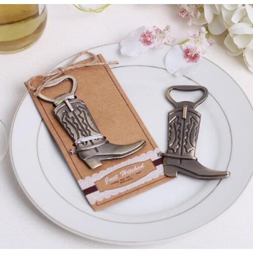 Wedding favor gift and giveaways for guest -- Retro Boots shoes metal beer bottle opener LX8462