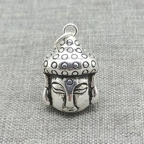 925 Sterling Silver Buddha Statue Charm Buddhism Pendant for Yoga Meditation