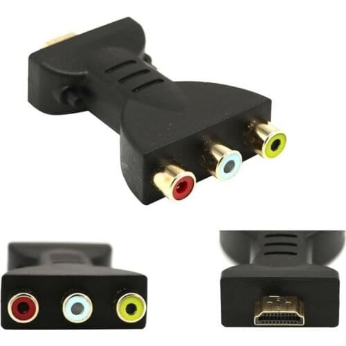 Portable HDMI-compatible to 3 RCA Video Audio AV Adapter Component Converter for HDTV DVD Projector Converter