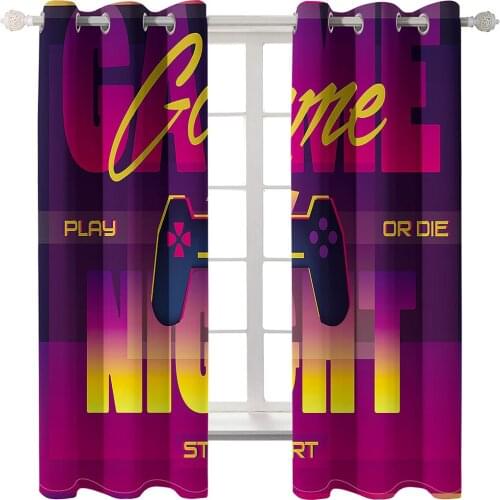 Luxury Blackout 3D Window Curtains For Living Room purple game curtains thickened windshield blackout curtains