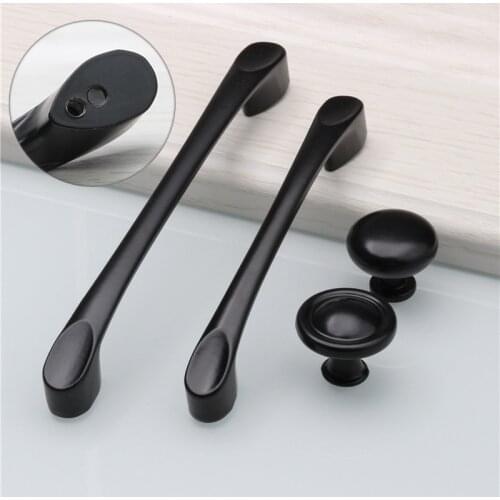 Single Hole/96mm/128mm Durable Aluminum Alloy Door Handle Drawer Kitchen Cupboard Door Pull for Home Hardware with Screws