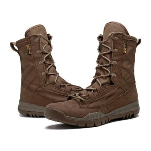 Factory direct sale autumn and winter new high mountain climbing boots outdoor leather anti-skid wear ultra light desert tactic