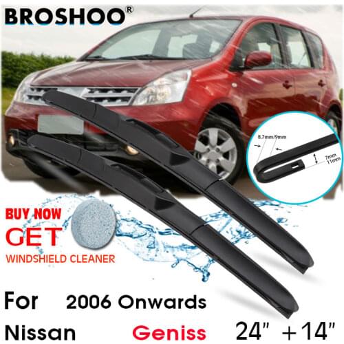 Car Wiper Blade Front Window Windscreen Windshield Wiper Fit Blades Accessories For Nissan GENISS 24"+14" 2006 Onwards