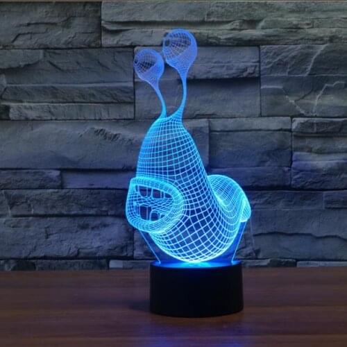 Slug 3D Night Light LED Remote Touch Table Lamp Christmas Atmosphere Lampara Snail 3D Lamp 7 Color Changing USB Indoor Lamp