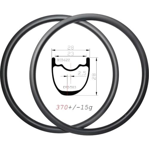 29er 370g Asymmetry 28mm wide MTB XC carbon rims clincher tubeless 28mm deep 24H 28H 32H UD 3K 12K 29in mountain bicycle wheels