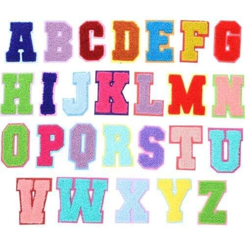 English Alphabet Towel Embroidered Patches For Clothing Bags Jacket Sew On Accessories DIY Name Letters Patch Applique