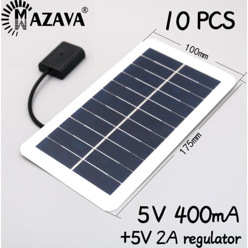 Solar Panel 2W 5V 400mA Battery USB Power Bank Powerbank Charger Mobile Phone Waterproof Solar Panel Charge Power Bank