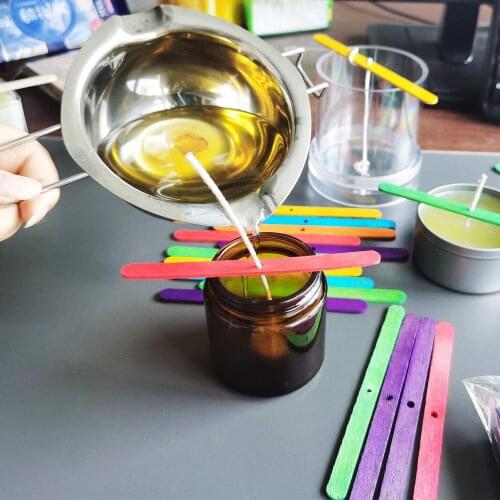 100pcs Multicolor Wooden Candle Wick Holders, Candle Wicks Centering Device,Wick Clips for Candle Making