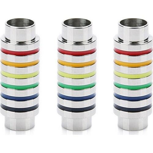 2Pcs/lot Colorful Stripe Magnetic Clasps Connector Bracelets Stainless Steel Inner 6mm Diameter Jewelry Accessories Clasp