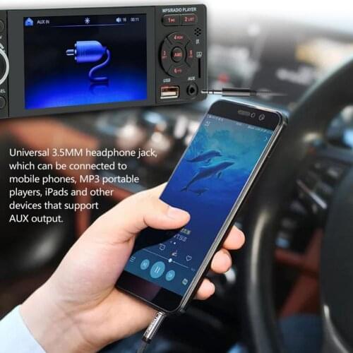 3001 4 inch Car MP5 Player Audio Radio Touch Screen Bluetooth Colorful Lights 1 Din Multi-media Player Support U Disk AUX RCA FM