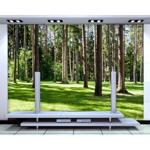 Beibehang Customize any size HD Trees Landscape 3D Photo Wallpaper Modern Living Room Bedroom 3D Wallpaper Mural papel de parede
