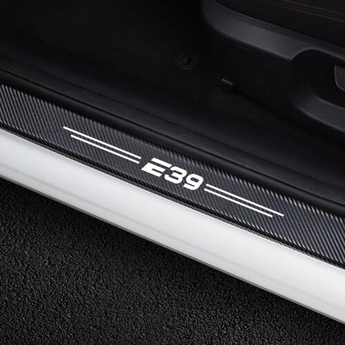 4PCS Car Door Sill Stickers Carbon Auto Anti-Scratch Protector Decals DIY Styling Automobile For BMW E39 Tuning Car Accessories