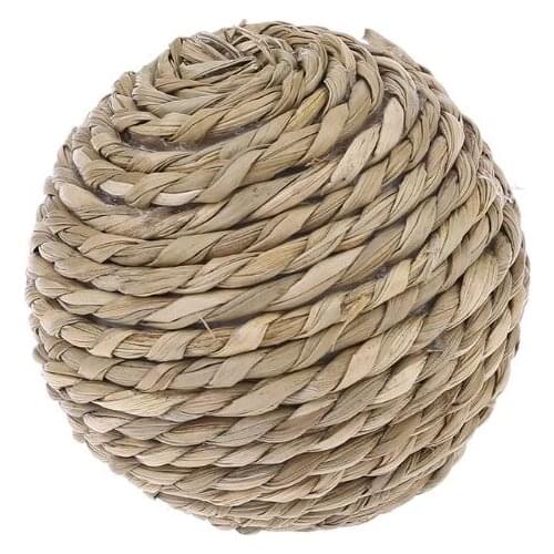 4Pcs Pet Small Animal Activity Play Chew Natural Ball Toys for Rabbits Guinea Pigs Gerbils