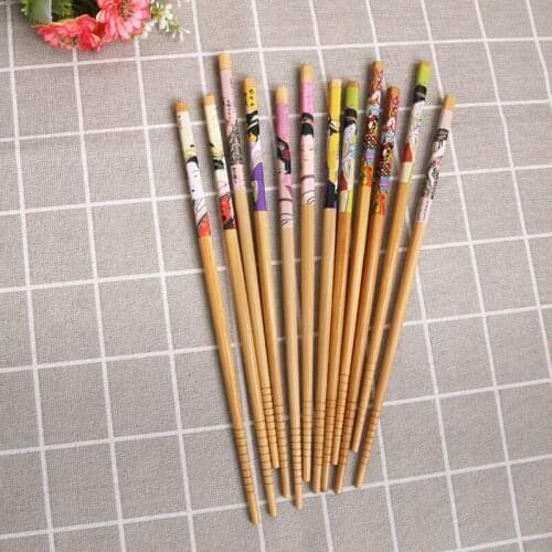 5 Pairs Japanese Lady Chopsticks Bamboo Chopsticks Creative Bamboo Chopsticks Family Tableware Cute Chopsticks