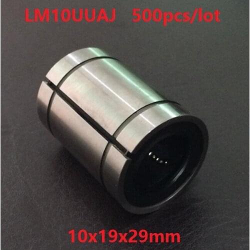 500pcs/lot LM10AJ LM10UUAJ 10mm adjustable AJ type linear ball motion bearing bush bushing CNC 10x19x29 mm