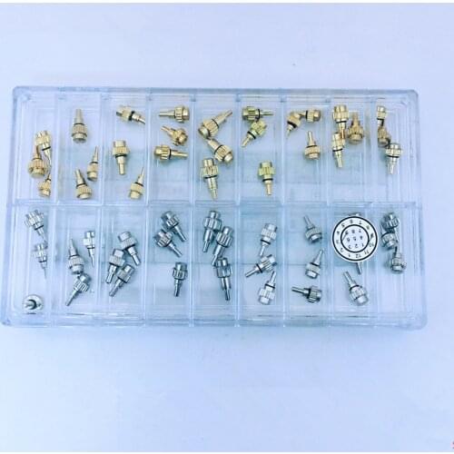 54Pcs Chronograph Button Drive In Watch Pusher Flat Head Push Type Crown Set Replacement Repair Accessories Gold&Silver