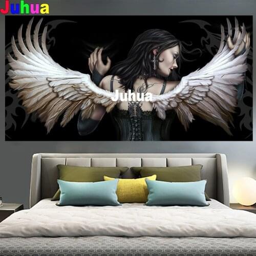 5d diy diamond painting mosaic Gothic Wing Woman Cross stitch full square round diamond embroidery art Angel Decoration