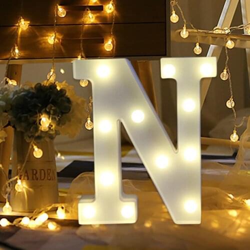 Alphabet Letter Lights LED Light Up White Plastic Letters Standing Hanging N-Z May28 Drop Shipping