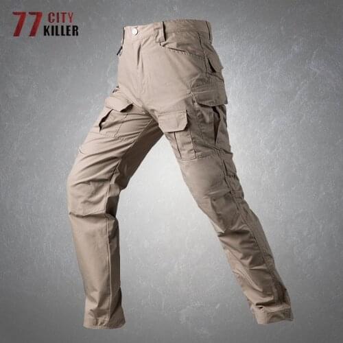New Tactical Cargo Pants Mens SWAT Combat Military Trousers Male Casual Cotton Multi-pocket Straight Slim Pant IX2 Spring Autumn