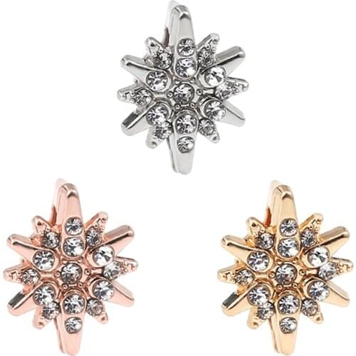 2Pcs/Lot New Fashion 10mm Crystal Snowflake Charm Beads For Women Fit Brand Mesh Bracelet DIY Jewelry Accessories Making