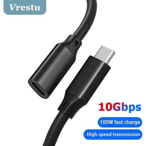 USB 3.1 TypeC Male to Female 4K HD Extension Cable PVC Full Function 10Gbps Wire Extension Charging Cord 5A Data Kable USBC 100W