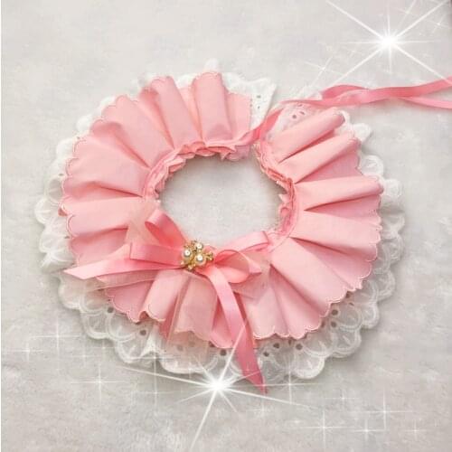 Cat lace bib bow collar jewelry Puppy Handmade Pet jewelry Cat Dog Collar Lace Bibs Bows Tie Grooming Accessories