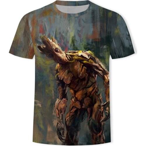 Summer New Groot Guardians of the Galaxy 3D printing T-shirt Unisex Funny Novelty T shirt Men Fashion Short Sleeve Kids Tshirt