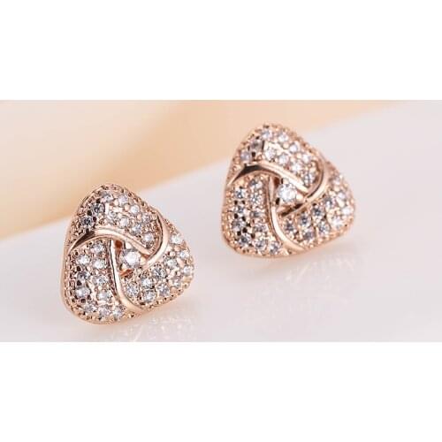 DE359 Fashion Street Snap Elegant Delicacy Geometry Zircon Earring Gift Party Banquet WOMENS Jewelry Earrings