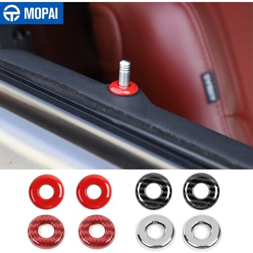 MOPAI Interior Mouldings for Car Door Lock Bolt Pin Lift Protect Decoration Cover Sticker Accessories for Dodge Challenger 2014