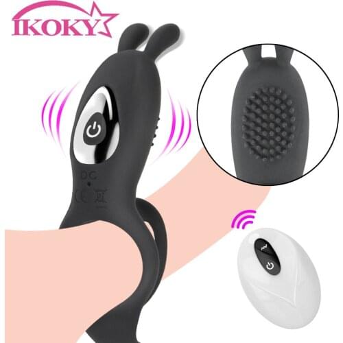 9 Frequency Vibrating Penis Ring Male Delay Ejaculation G-Spot Clitoris Stimulation 2 in 1 Cock Ring Erotic Sex Toys for Couples