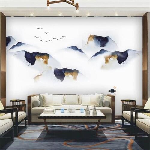 Custom 3D mural wallpaper abstract hand-painted ink landscape landscape artistic conception background wall decorative painting